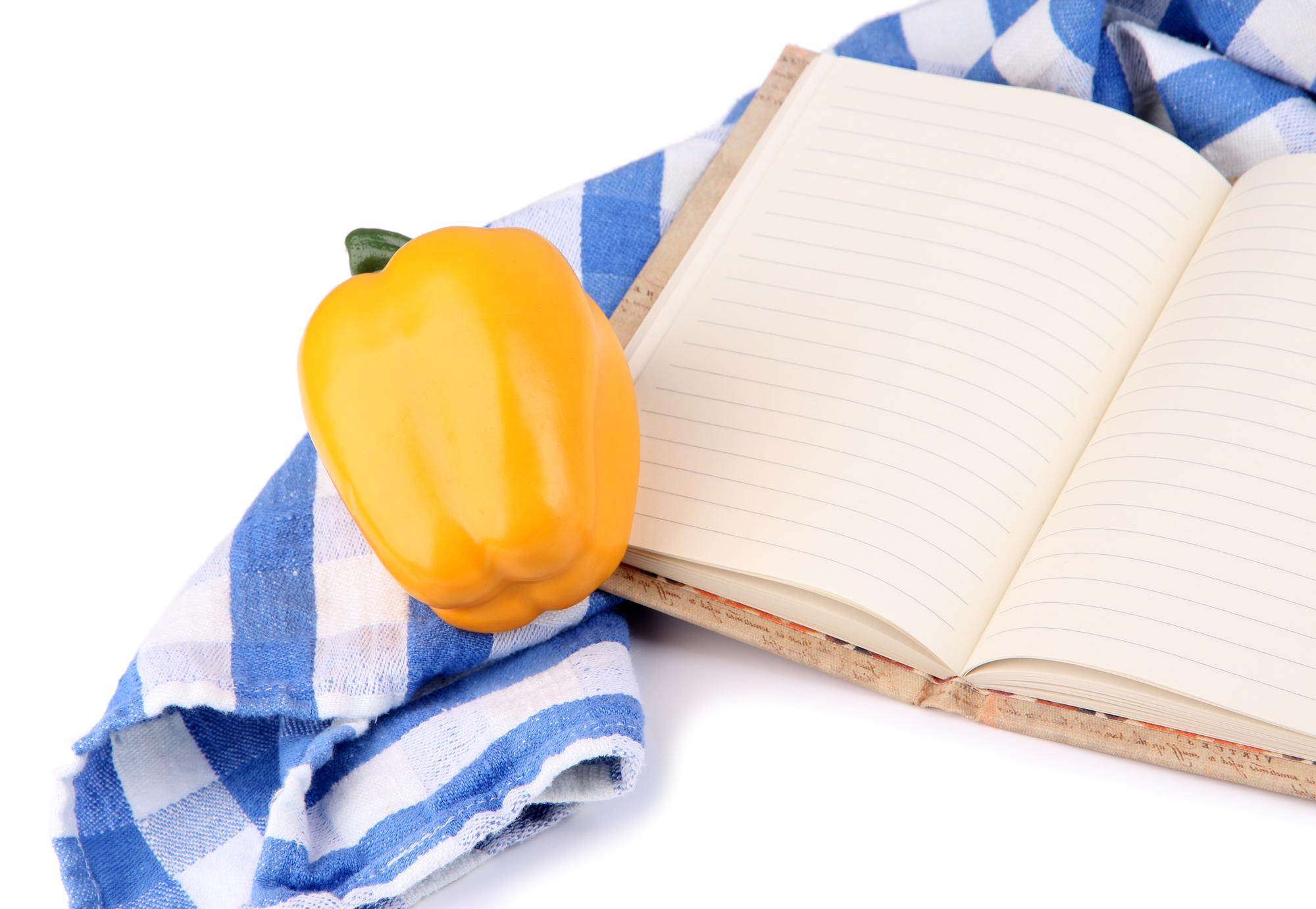 Close-up of local produce and recipe notes